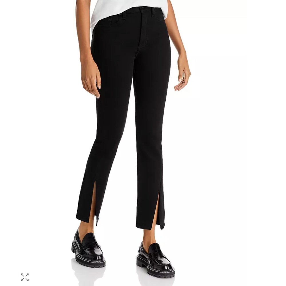 Pistola Jeans Black Slit Straight Womens 27 Teagan Rockstar Girlfriend Glam Goth